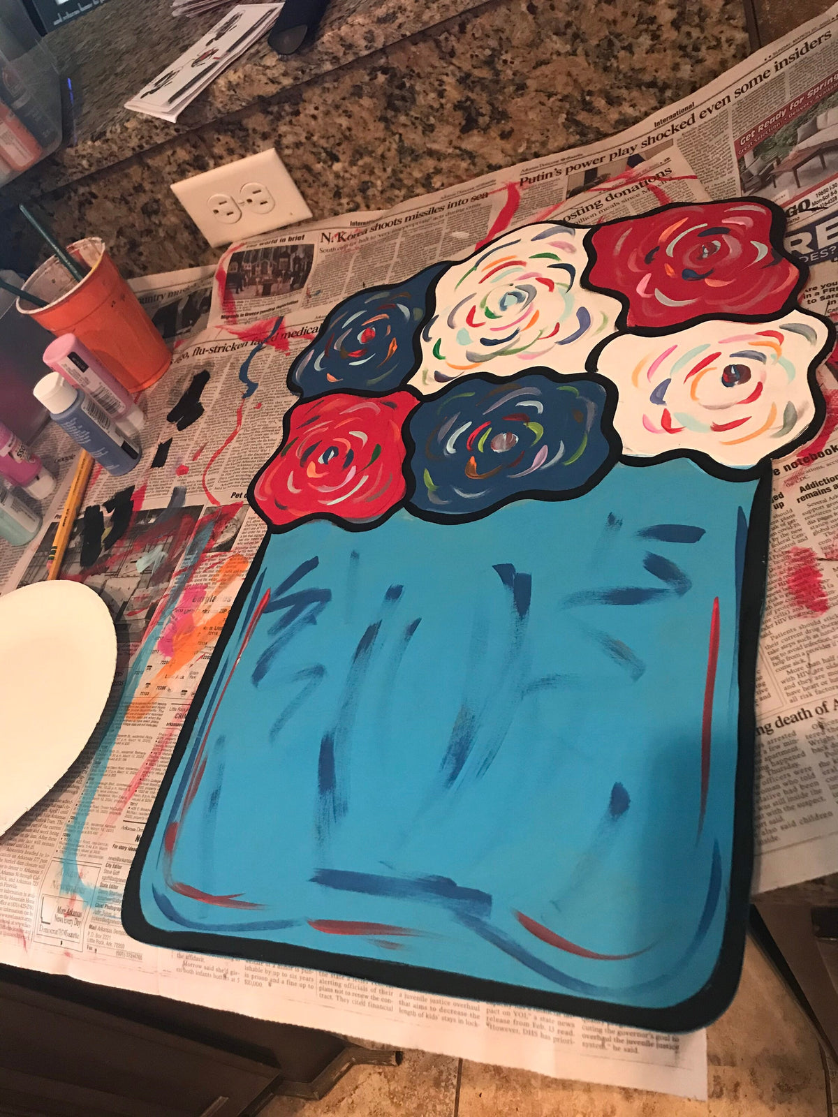 Red, White & Blue flowers