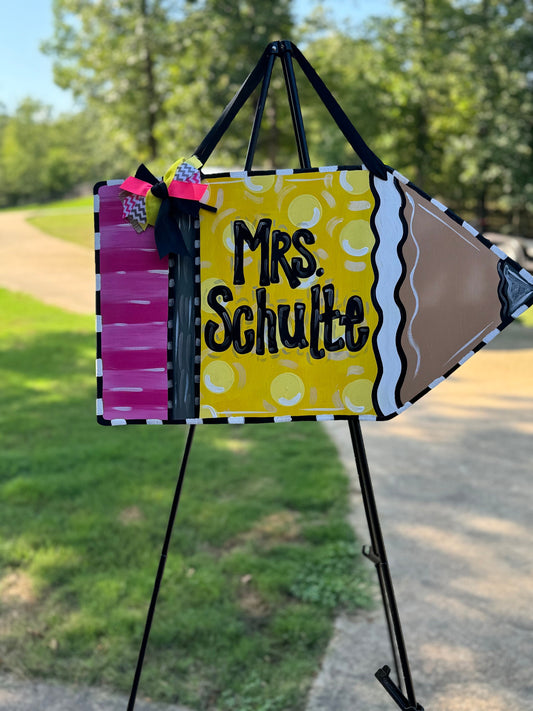 Polka Dot Pencil, School Sign
