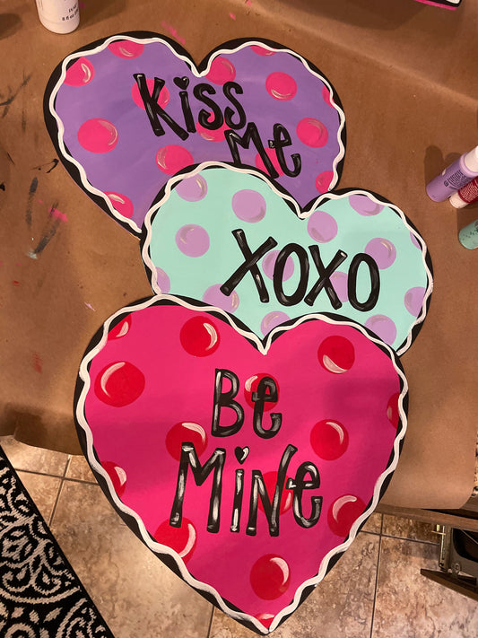 Purple, Blue & Pink Conversation Hearts