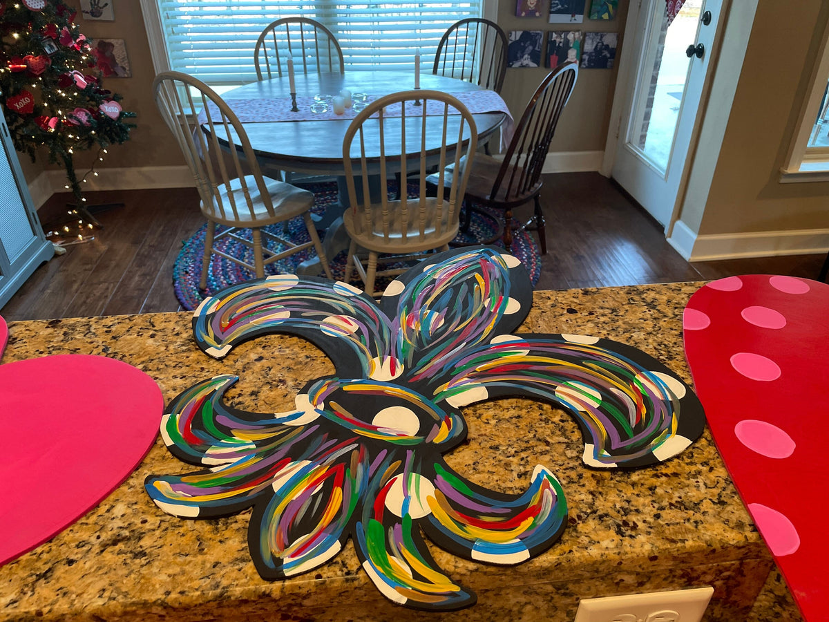 Mardi Gras Fleur De Lis with Polka Dot
