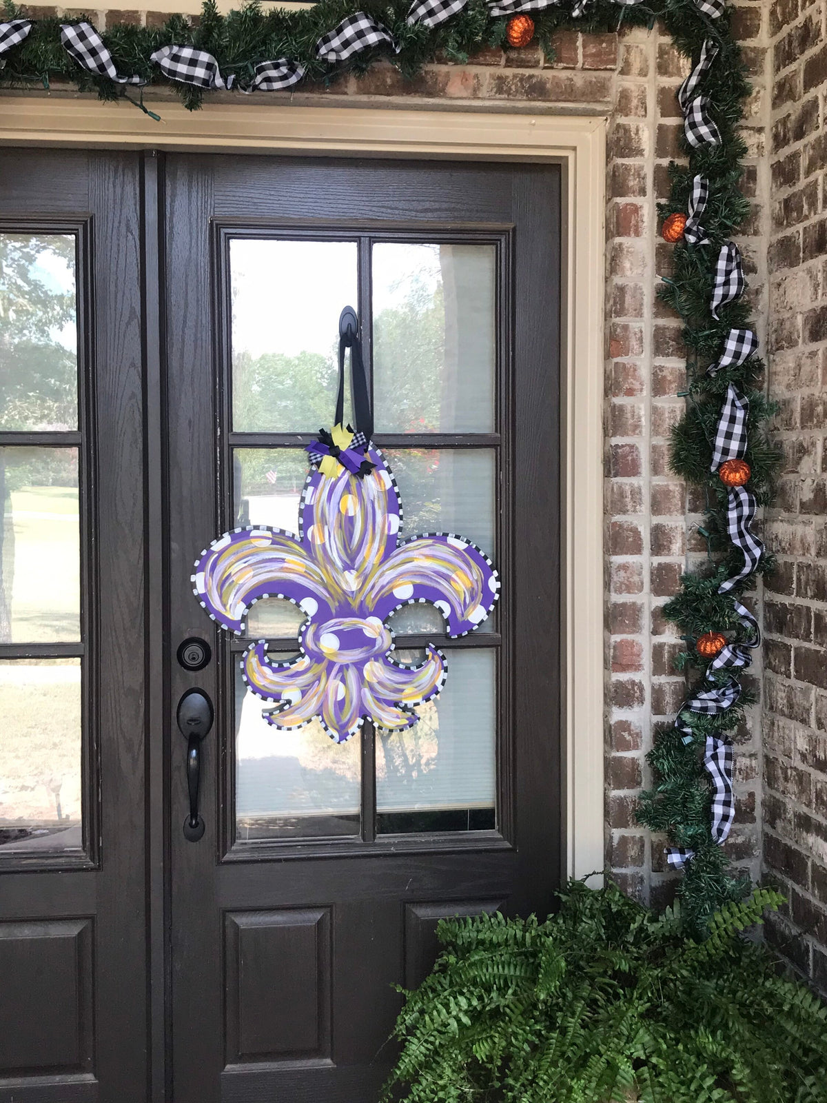 Purple and Yellow Fleur De Lis