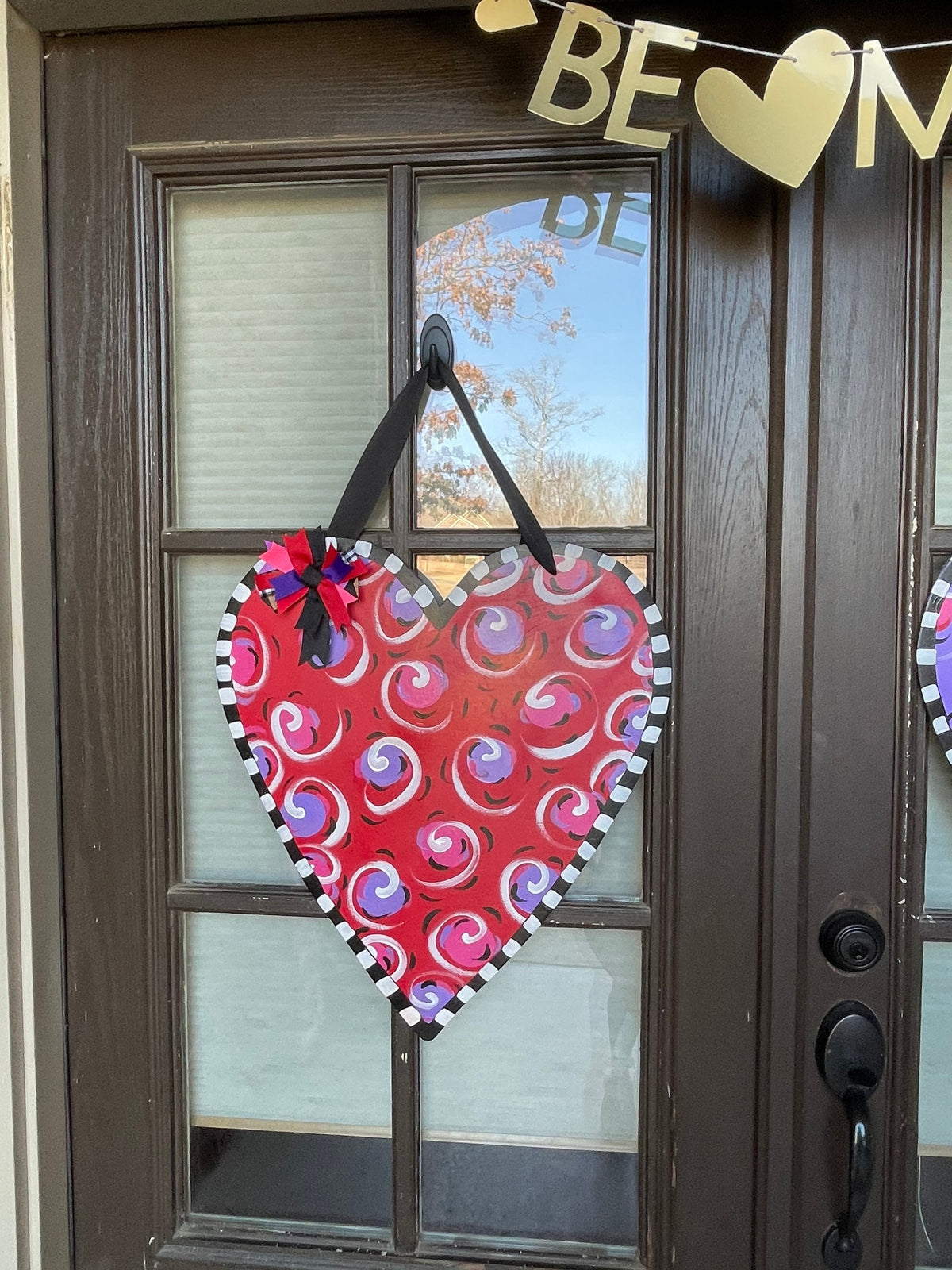 Pink and Purple polka dot Heart