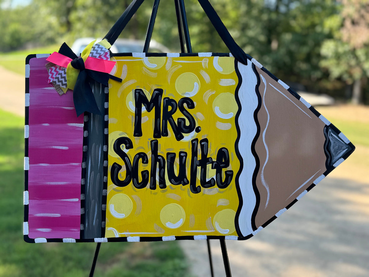 Polka Dot Pencil, School Sign