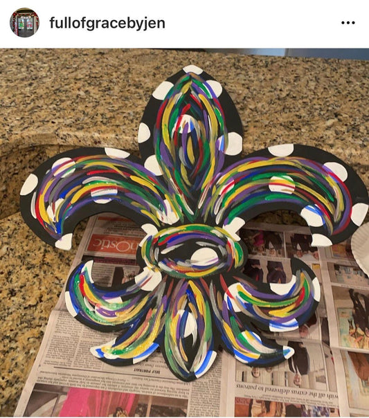 Mardi Gras Fleur De Lis with Polka Dot