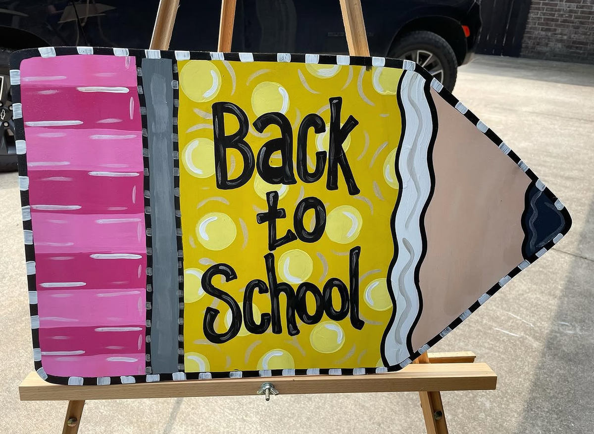 Polka Dot Pencil, School Sign