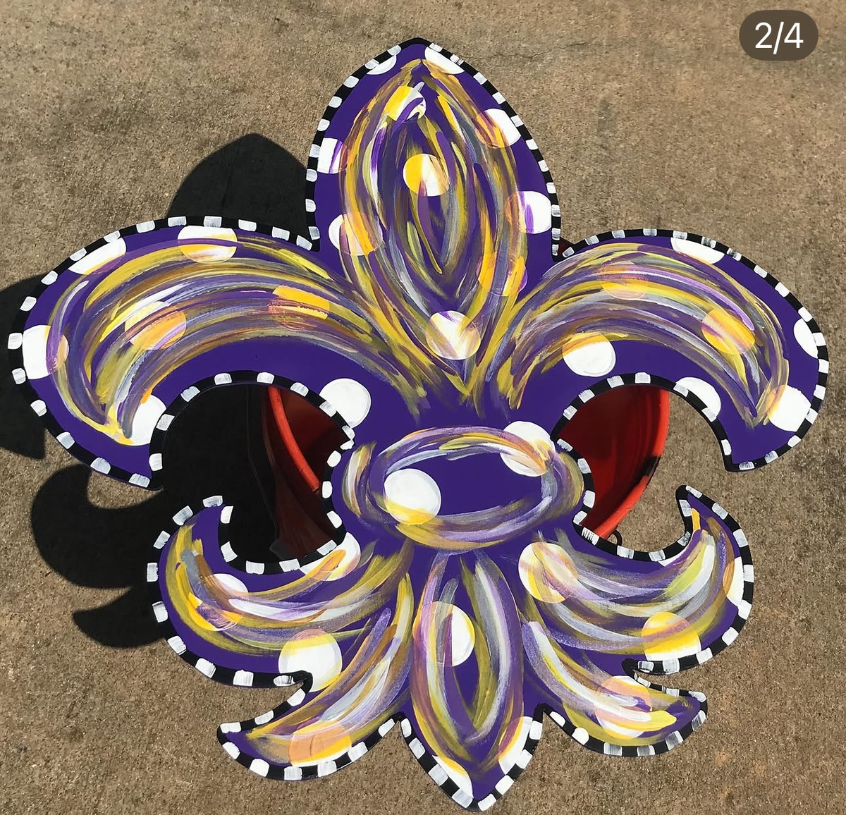 Purple and Yellow Fleur De Lis